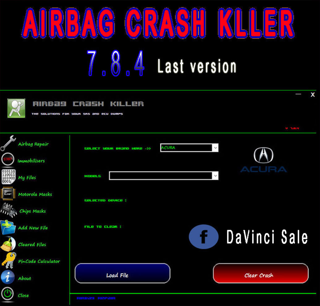 AIRBAG CRASH KILLER  7.8.4 SOFTWARE