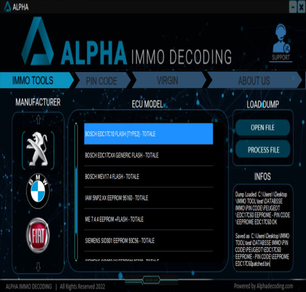 ALPHA IMMO DECODING ORIGINAL SOFTWARE